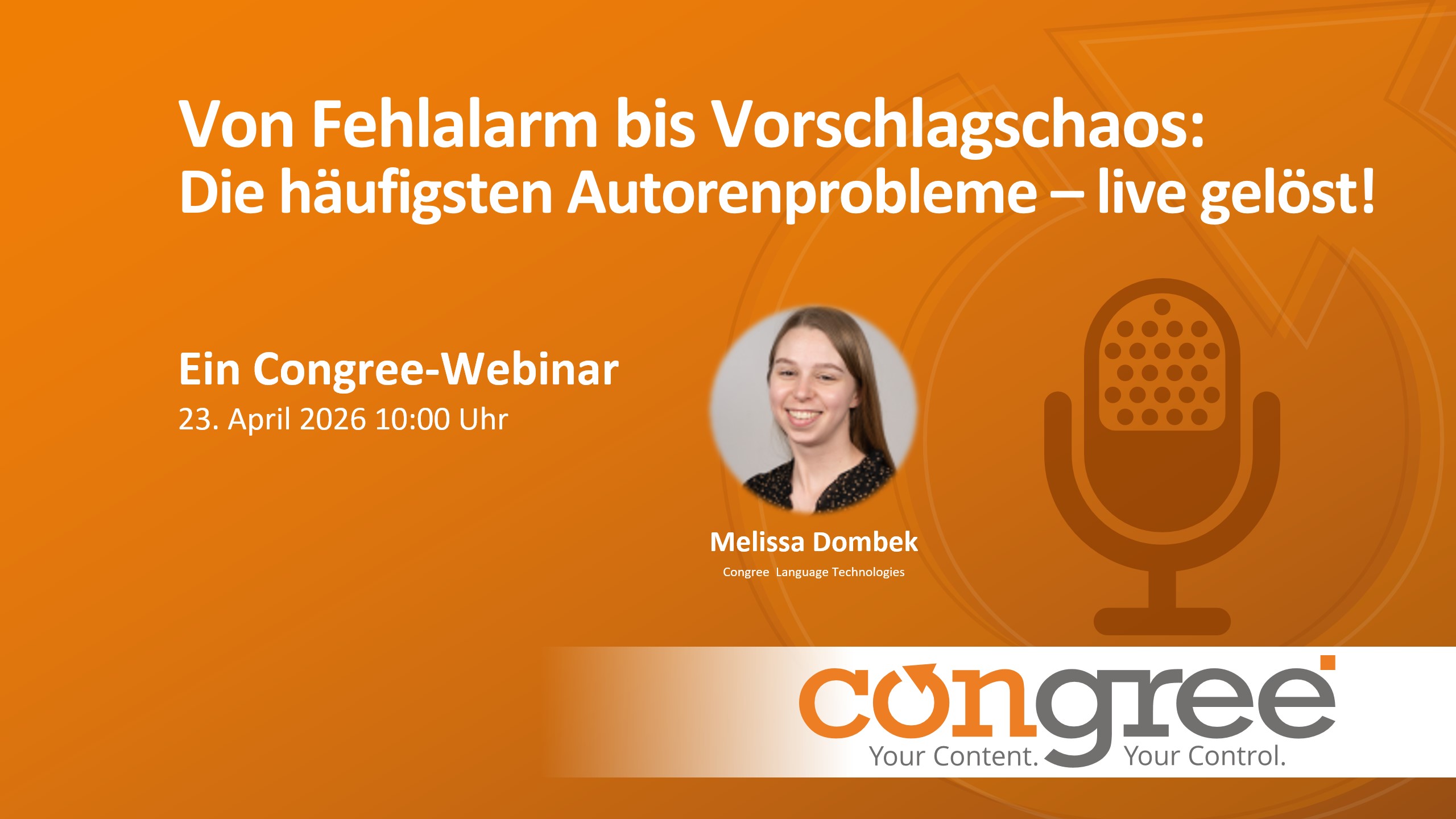 Von Fehlalarm bis Vorschlagschaos: Die häufigsten Autorenprobleme – live gelöst! Von Fehlalarm bis Vorschlagschaos: Die häufigsten Autorenprobleme – live gelöst!