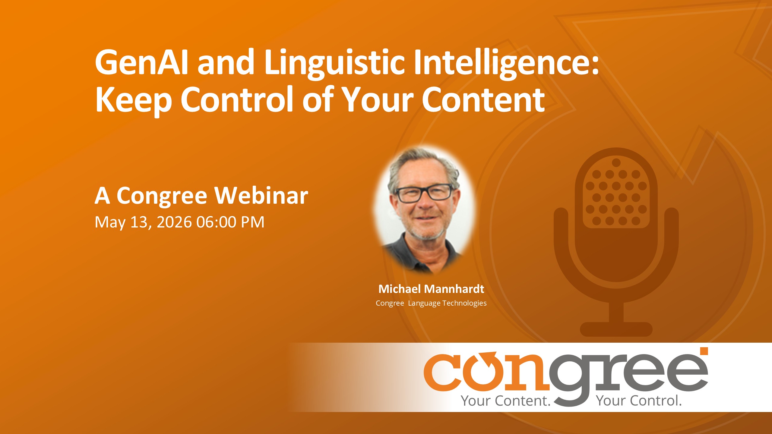 GenAI and Linguistic Intelligence: Keep Control of Your Content GenAI and Linguistic Intelligence: Keep Control of Your Content