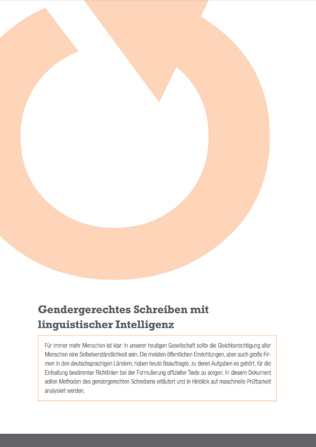 Gendergerechtes Schreiben mit linguistischer Intelligenz Gendergerechtes Schreiben mit linguistischer Intelligenz